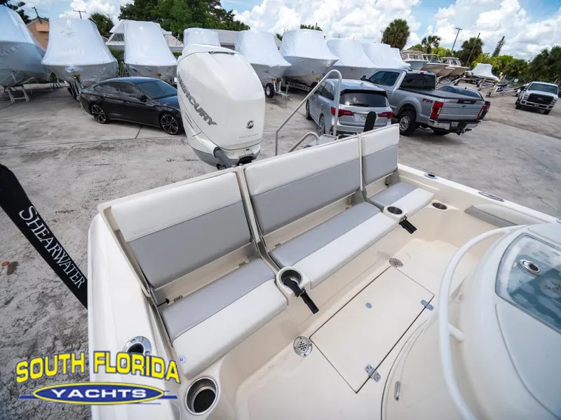 Slide: The Image of 2023 ShearWater 260 Carolina boat at South Florida Yachts dealership. - 24