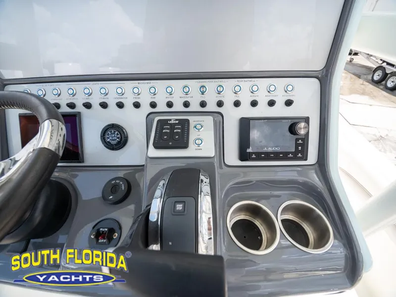 Slide: The Image of Control panel of 2023 ShearWater 260 Carolina boat by South Florida Yachts. - 27