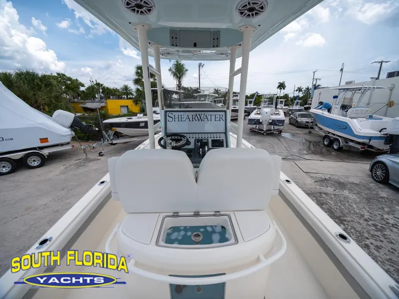 Slide: The Image of 2023 ShearWater 260 Carolina boat at South Florida Yachts dealership. - 35