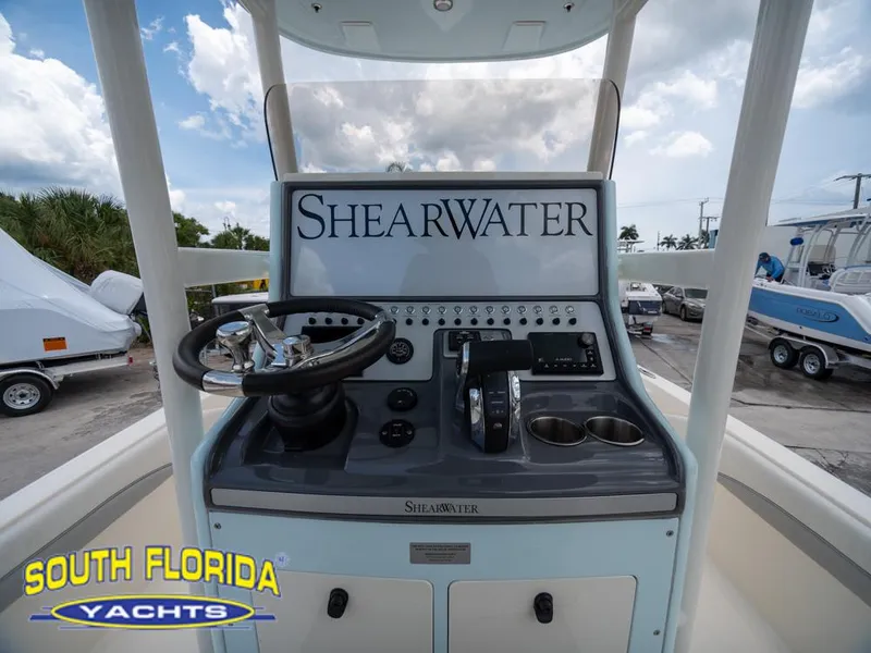 Slide: The Image of 2023 ShearWater 260 Carolina boat dashboard at South Florida Yachts. - 36