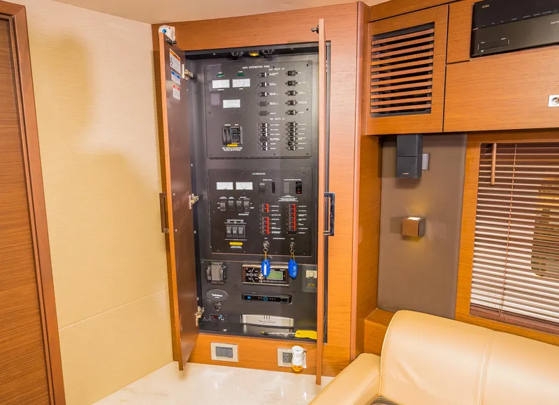 Slide: The Image of Electrical control panel inside 2015 Sea Ray Sundancer 510 yacht. - 17