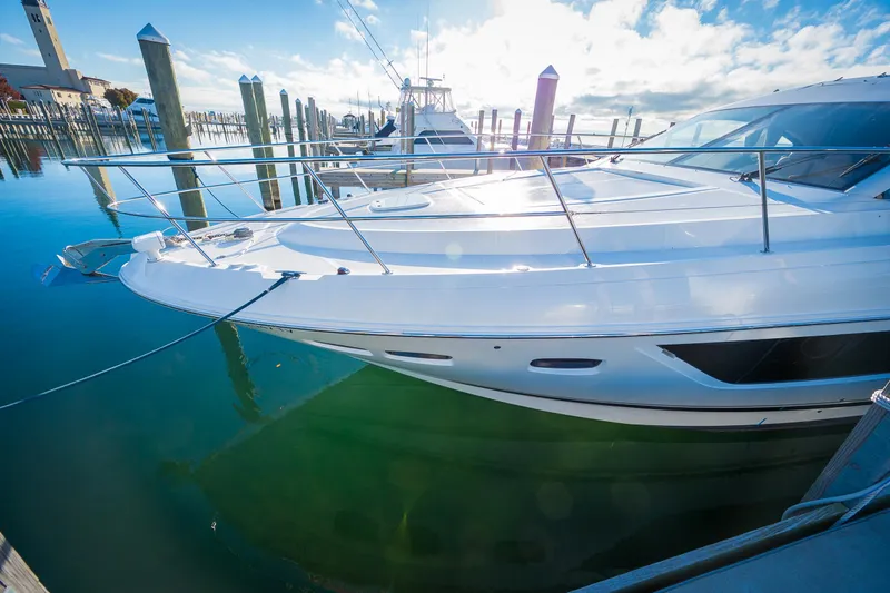 Slide: The Image of 2015 Sea Ray Sundancer 510 yacht docked at marina on a sunny day. - 7