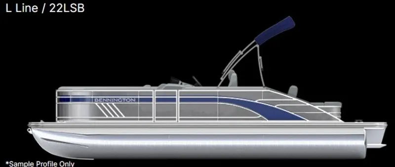 Slide: The Image of 2023 Bennington 22 LSB pontoon boat, side profile view, L Line series. - 27