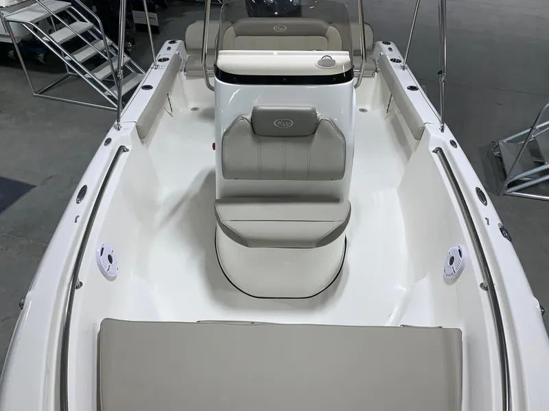Slide: The Image of 2024 Key West 189 FS boat interior with seating and console. - 14