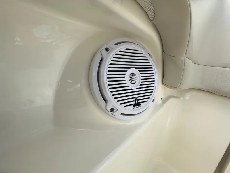 Slide: The Image of Close-up of speaker on 2016 Boston Whaler 230 Vantage boat. - 29