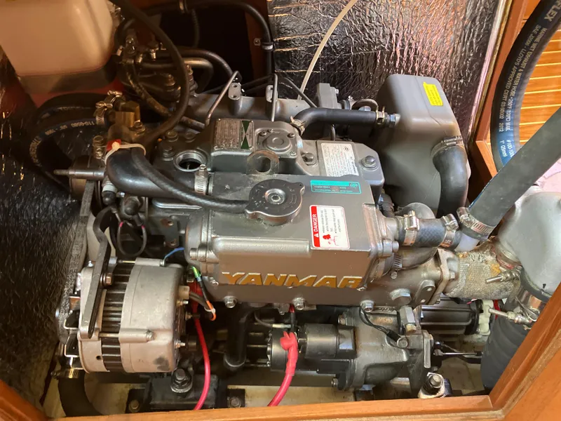 Slide: The Image of Engine compartment of a 1989 Pearson 39-2 sailboat with Yanmar engine. - 35