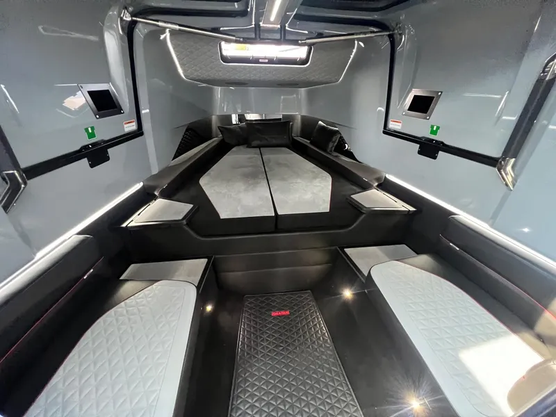 Slide: The Image of 2023 BRABUS Shadow 900 Deep Blue interior cabin with luxurious seating and modern design. - 19