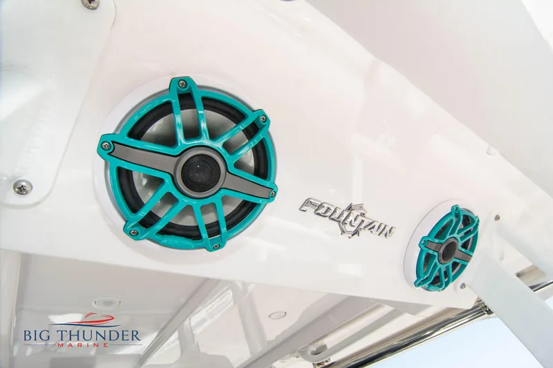 Slide: The Image of Speakers on a 2022 Fountain 32 NX boat. - 23