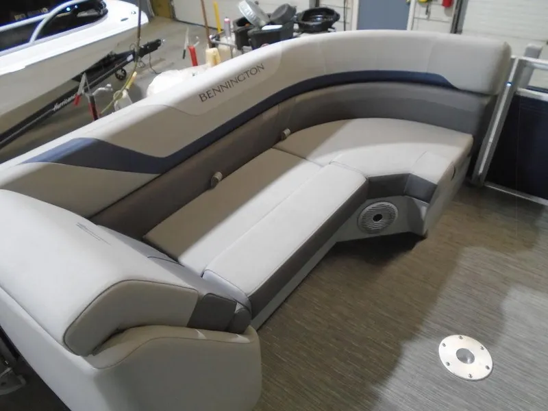 Slide: The Image of 2023 Bennington 23 SXSR boat interior with luxurious seating. - 14
