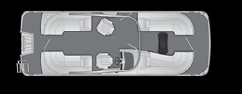Slide: The Image of Top view of 2023 Bennington 24 LXFBA pontoon boat layout. - 5