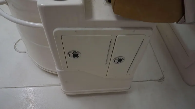 Slide: The Image of Storage compartments on the 2023 Sea Chaser 27 HFC boat. - 15