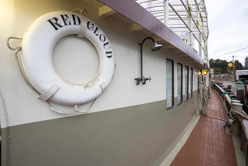 Slide: The Image of 1943 Custom Navy Tug 'Red Cloud' with lifebuoy on deck. - 10