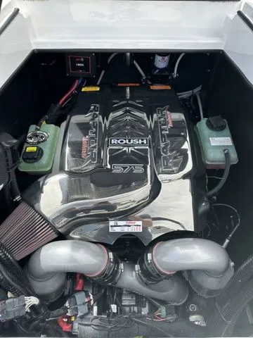 Slide: The Image of Engine bay of 2021 Tigé 25ZX with Roush 575 engine. - 9