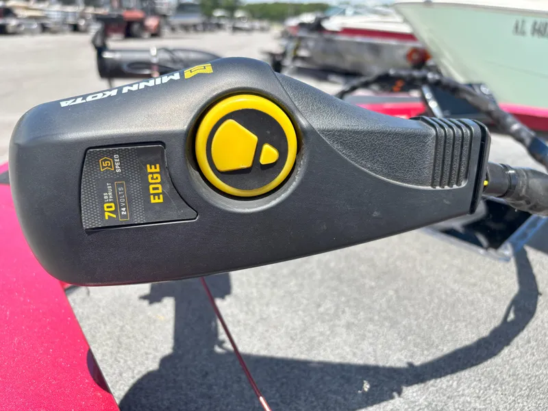 Slide: The Image of Minn Kota Edge trolling motor control on a 2018 G3 Sportsman 1710 boat. - 13