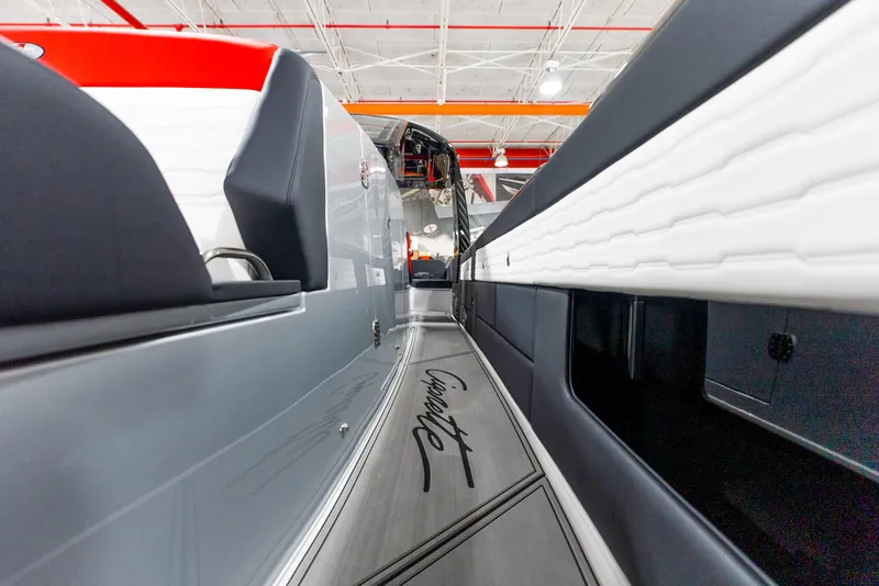 Slide: The Image of 2025 Cigarette 41 Nighthawk interior view with sleek design and modern features. - 19