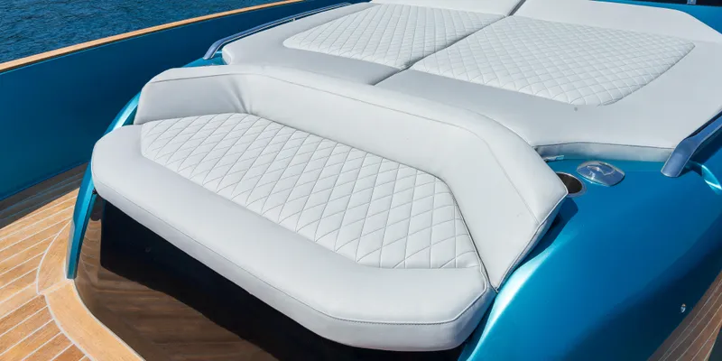 Slide: The Image of Luxurious seating on the 2025 Solaris Power 44 Open yacht. - 14