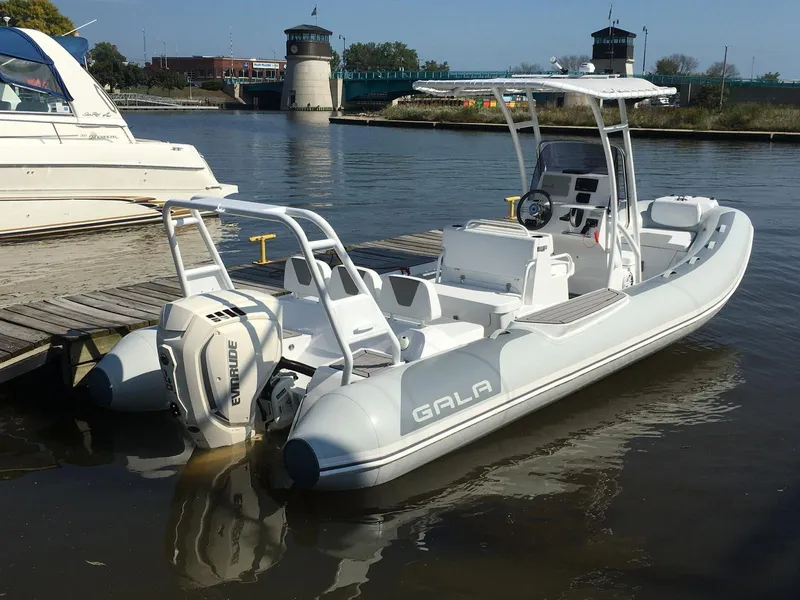 Slide: The Image of 2026 Gala VIKING 650, 21' aluminum hull RIB, Deluxe Black edition boat. - 3