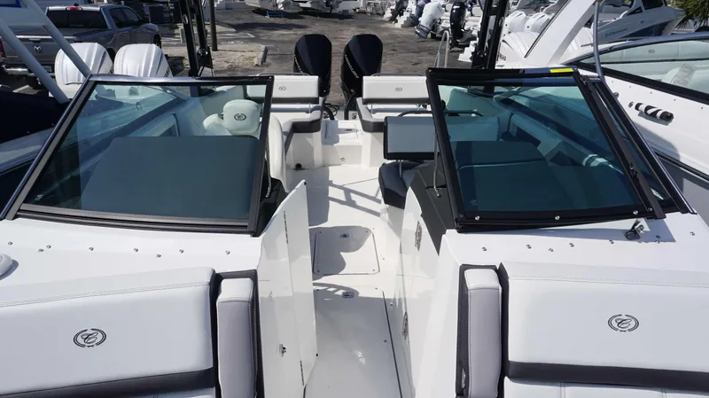 Slide: The Image of 2023 Cobalt R8 boat interior with sleek seating and modern design. - 14
