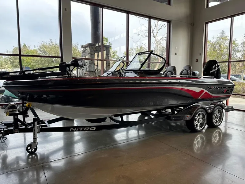 The Image of 2023 Nitro ZV21 Pro fishing boat on display in showroom. - 0