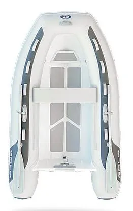 Slide: The Image of 2023 Gala F270A inflatable boat, top view, white and gray design. - 5