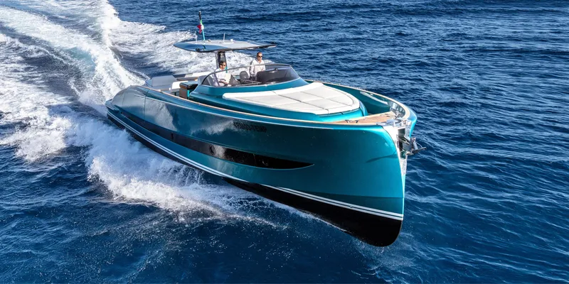 The Image of 2025 Solaris Power 48 OPEN yacht cruising on open sea. - 0