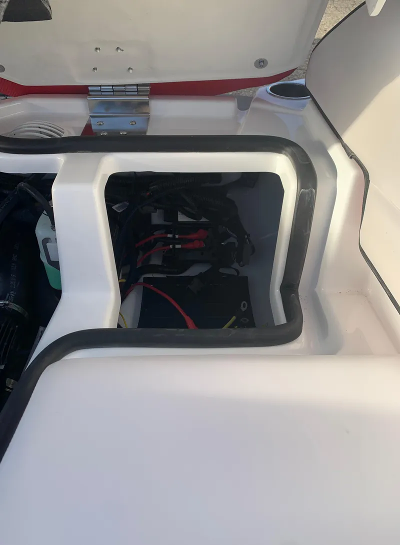 Slide: The Image of 2023 Scarab 195 ID engine compartment with visible wiring. - 10