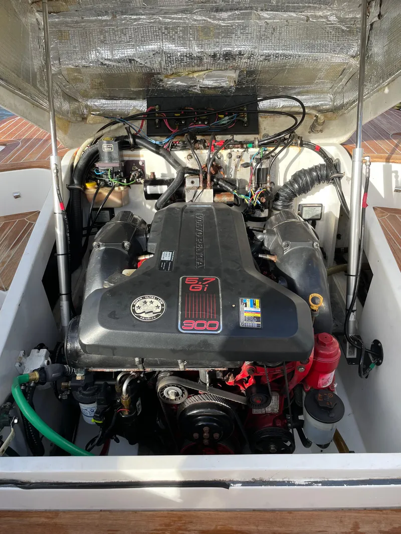 Slide: The Image of Engine compartment of a 2011 Novurania Chapman Transition 28 boat. - 19