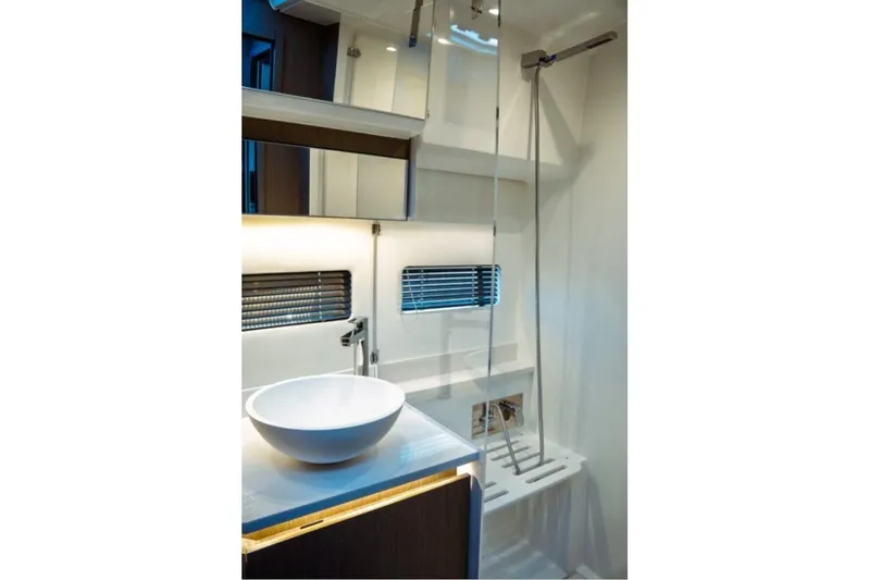 Slide: The Image of Modern bathroom interior of 2026 Jeanneau NC 1295 Fly yacht with sleek fixtures. - 41