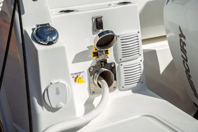 Slide: The Image of Close-up of Jeanneau NC 1295 Fly 2026 boat's fuel and air intake system. - 58