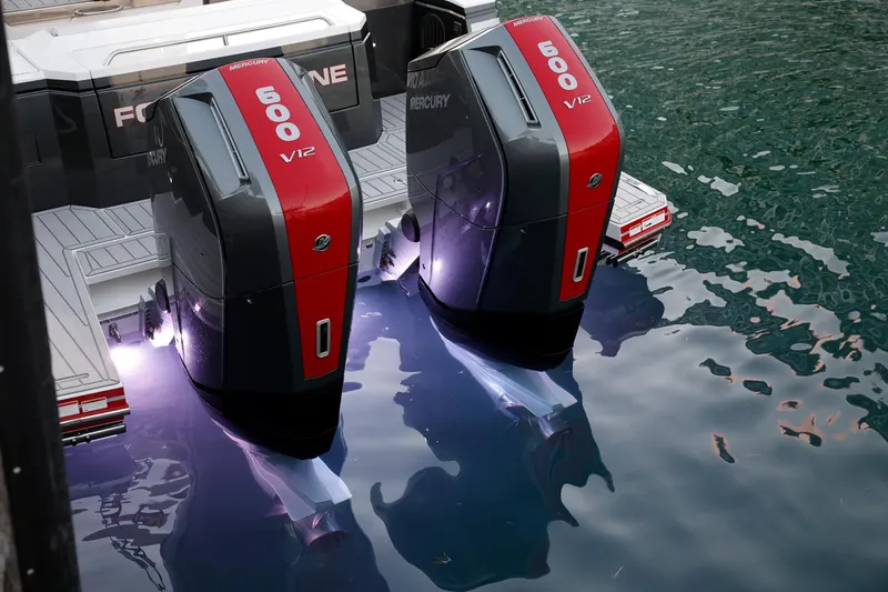 Slide: The Image of 2023 Formula 387 Center Console Sport with twin Mercury 600 V12 outboard engines. - 3