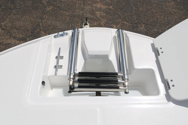 Slide: The Image of 2023 Hurricane SUN DECK 205 OB boat with stainless steel ladder. - 21