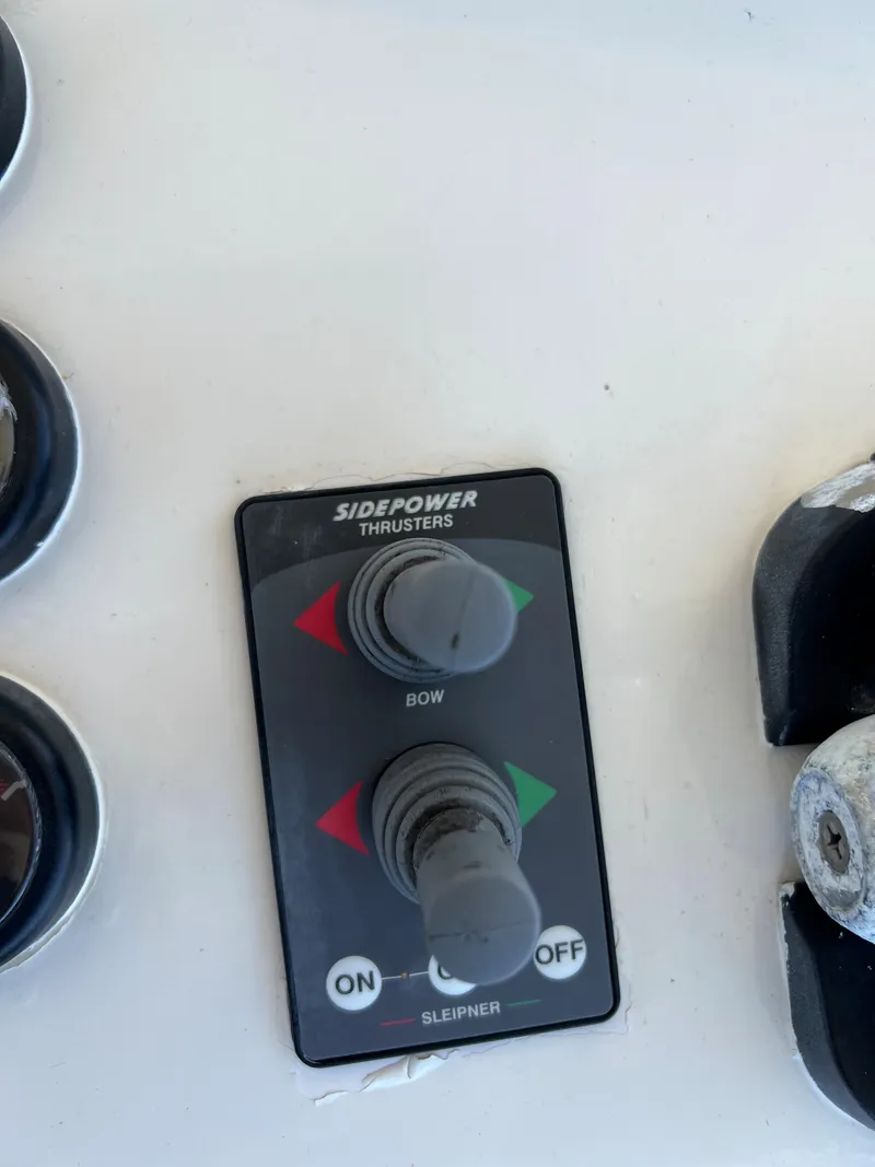 Slide: The Image of Sidepower thrusters control panel on 2004 Legacy Downeast boat. - 32