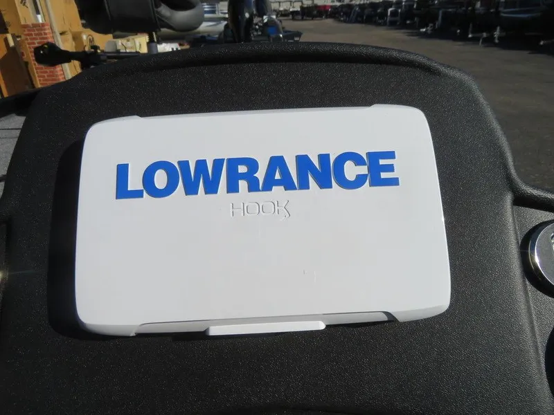 Slide: The Image of Lowrance Hook device on 2023 Ranger RT188 boat dashboard. - 10