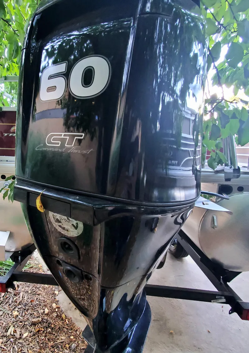 Slide: The Image of 2023 Sun Tracker Party Barge 18 DLX with 60 HP outboard motor. - 5