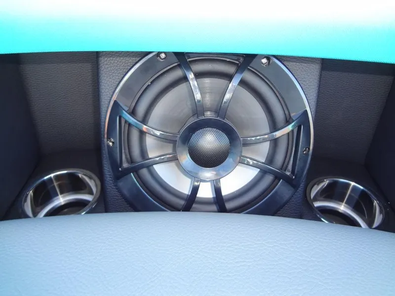 Slide: The Image of 2023 Berkshire 25RFX STS 3.0+ speaker system with sleek design and chrome accents. - 19