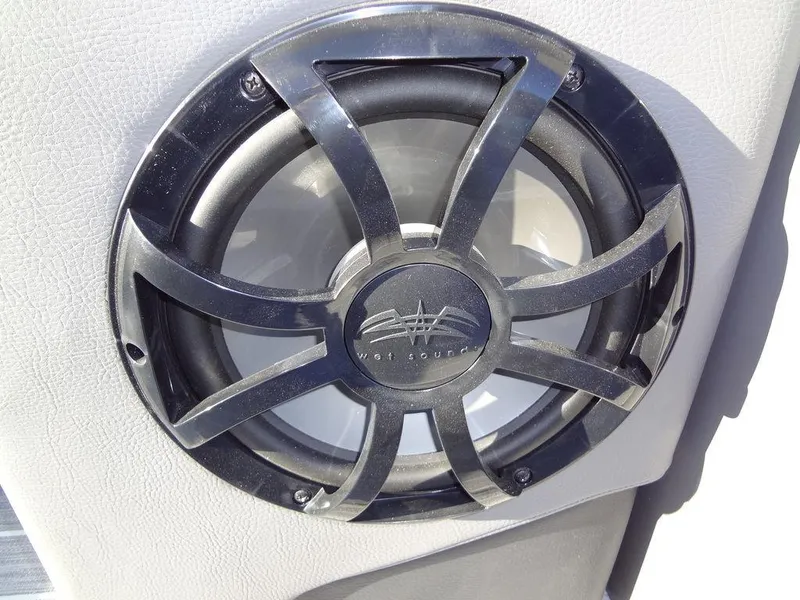 Slide: The Image of Close-up of a speaker on a 2023 Berkshire 25RFX STS 3.0+ boat. - 22