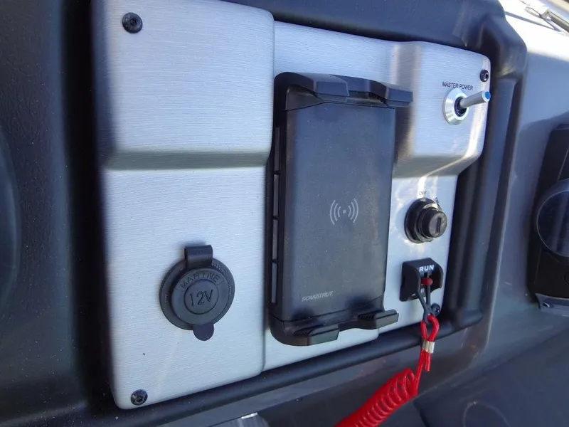 Slide: The Image of Control panel of 2023 Berkshire 25RFX STS 3.0+ with power switch and 12V outlet. - 32