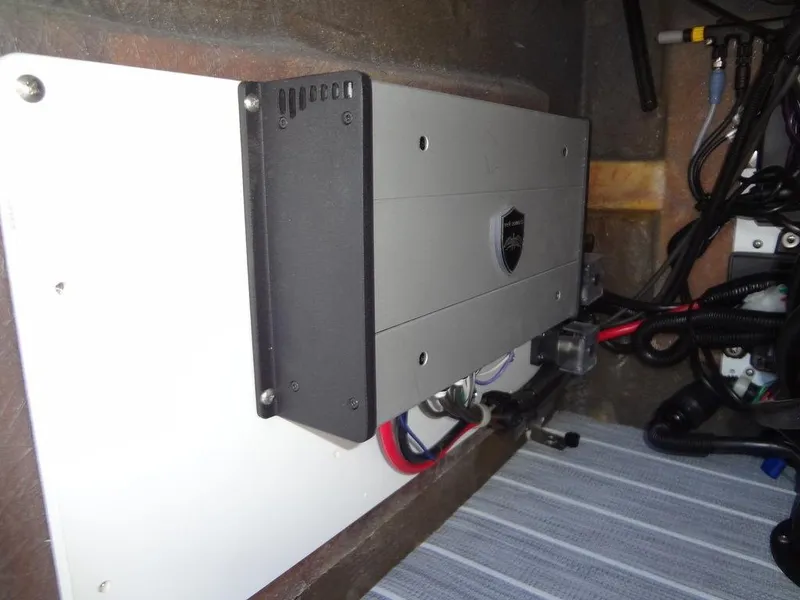 Slide: The Image of 2023 Berkshire 25RFX STS 3.0+ interior wiring and electronic components. - 42