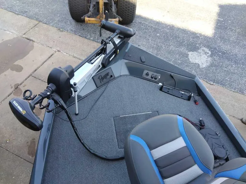Slide: The Image of 2023 Ranger RT178C boat with trolling motor and seating. - 3