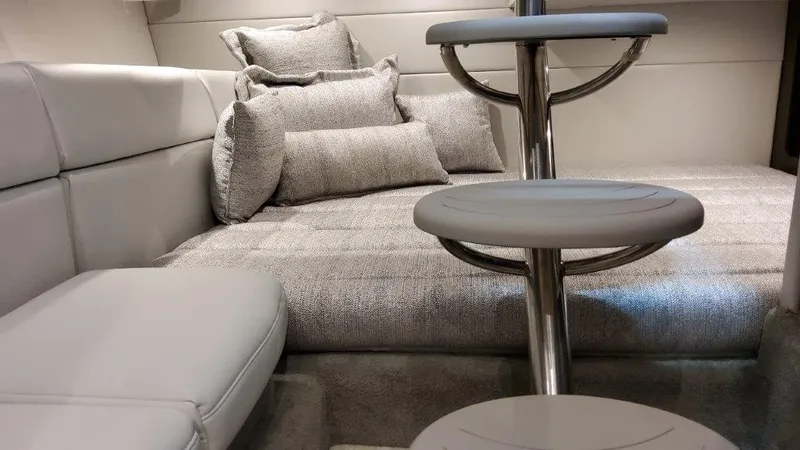 Slide: The Image of Interior of 2022 Formula 350 Crossover Bowrider with plush seating and modern design. - 11