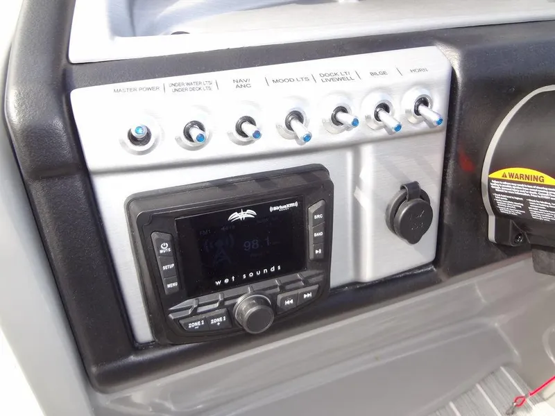 Slide: The Image of Control panel of 2023 Berkshire 24UL CTS 3.0 with switches and audio system. - 20