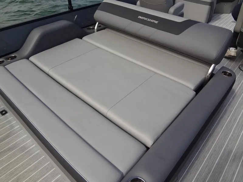 Slide: The Image of 2023 Berkshire 24UL CTS 3.0 boat with luxurious gray seating. - 24
