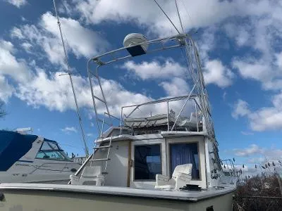 Slide: The Image of 1975 Chris-Craft 30 Tournament FB boat with blue sky background. - 3