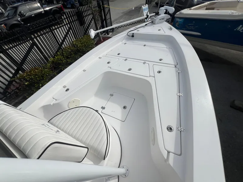 Slide: The Image of 2023 Piranha B2200 CASADOR boat, white deck, modern features. - 23