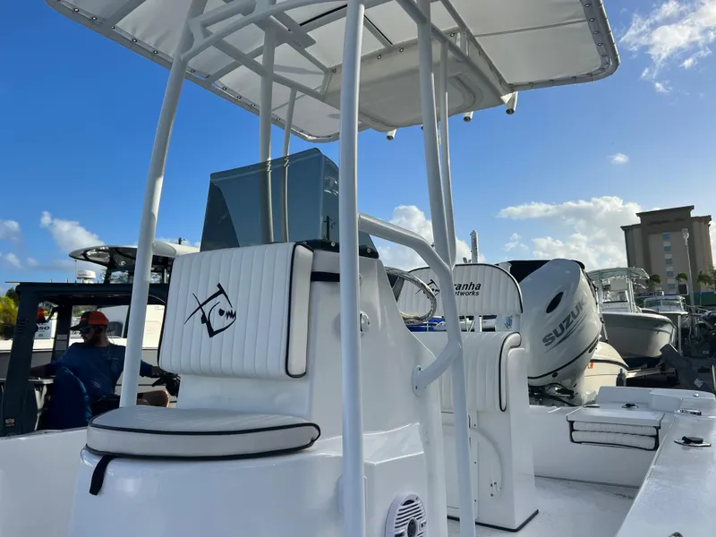 Slide: The Image of Piranha B2200 CASADOR 2023 boat with white interior and helm station. - 9