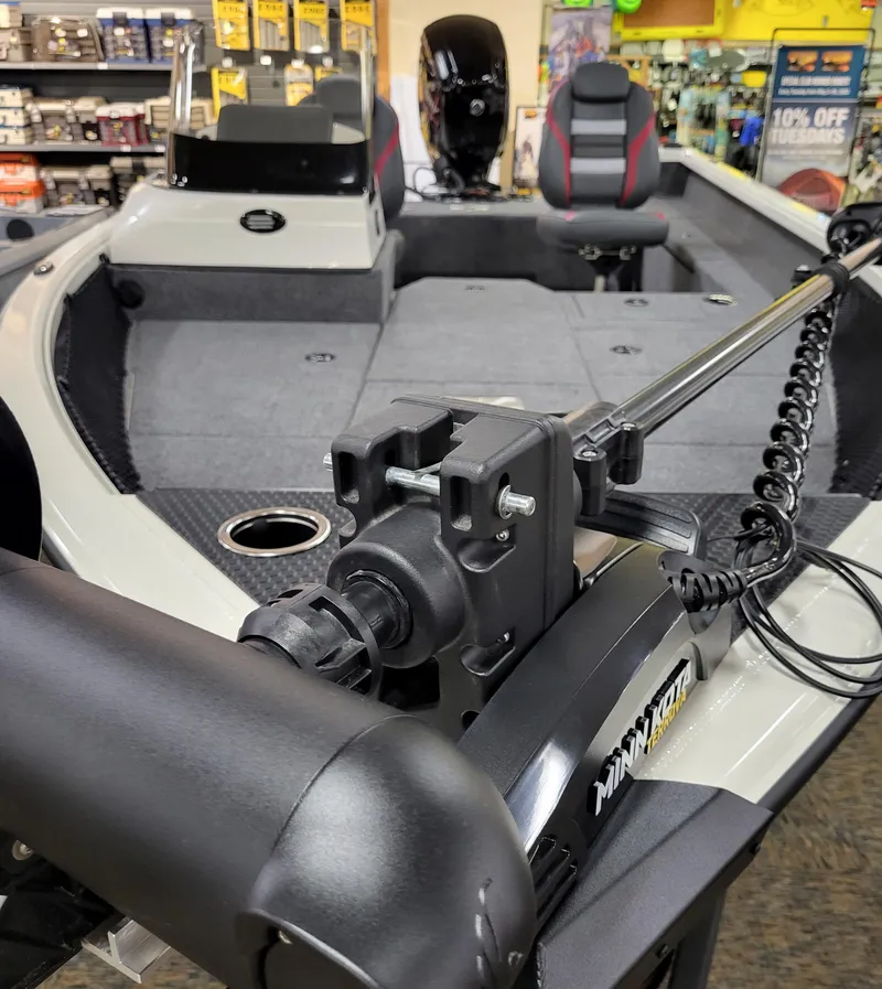 Slide: The Image of 2023 Ranger VS1682SC Angler boat interior with steering console and seating. - 10