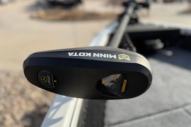 Slide: The Image of Minn Kota Terrova motor on 2023 Ranger VS1682SC Angler boat, featuring i-Pilot technology. - 11