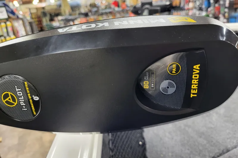 Slide: The Image of Minn Kota Terrova trolling motor on a 2023 Ranger VS1682SC Angler boat. - 17