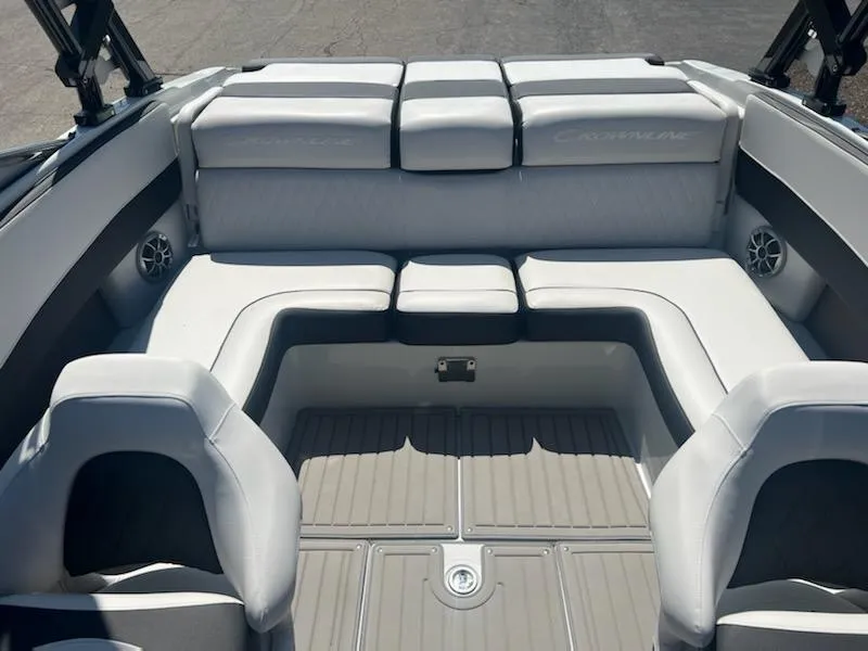 Slide: The Image of 2023 Crownline 240 SS SURF boat interior with spacious seating and modern design. - 5