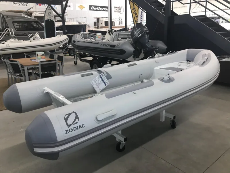 The Image of 2023 Zodiac Cadet 360 DL RIB ALU PVC boat displayed in showroom. - 0